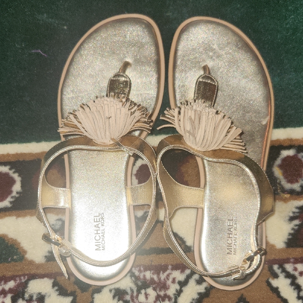 Michael Kors Gold Sandals Elegant Design